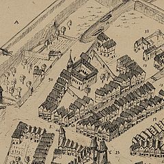 Carte ancienne représentant des couvents à Bayonne