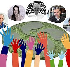 Montage photo des intervenants et de la croix basque